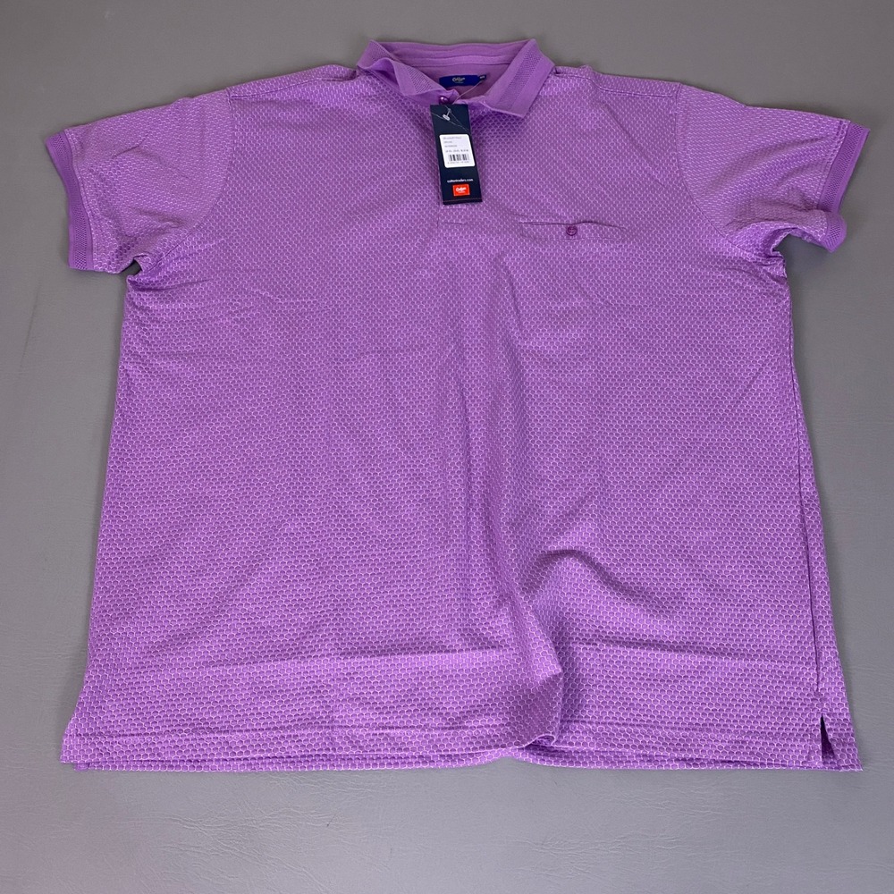 Cotton Traders  Polo Shirt Men's Size 4XL Luxury SS Orchid‎ Purple Textured NWT